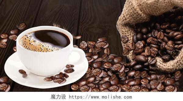 黑色简约咖啡咖啡豆下午茶咖啡背景